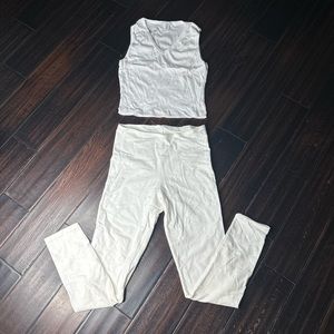 Stretch leggings and crop top tank set Los Angeles Apparel dance casual boho